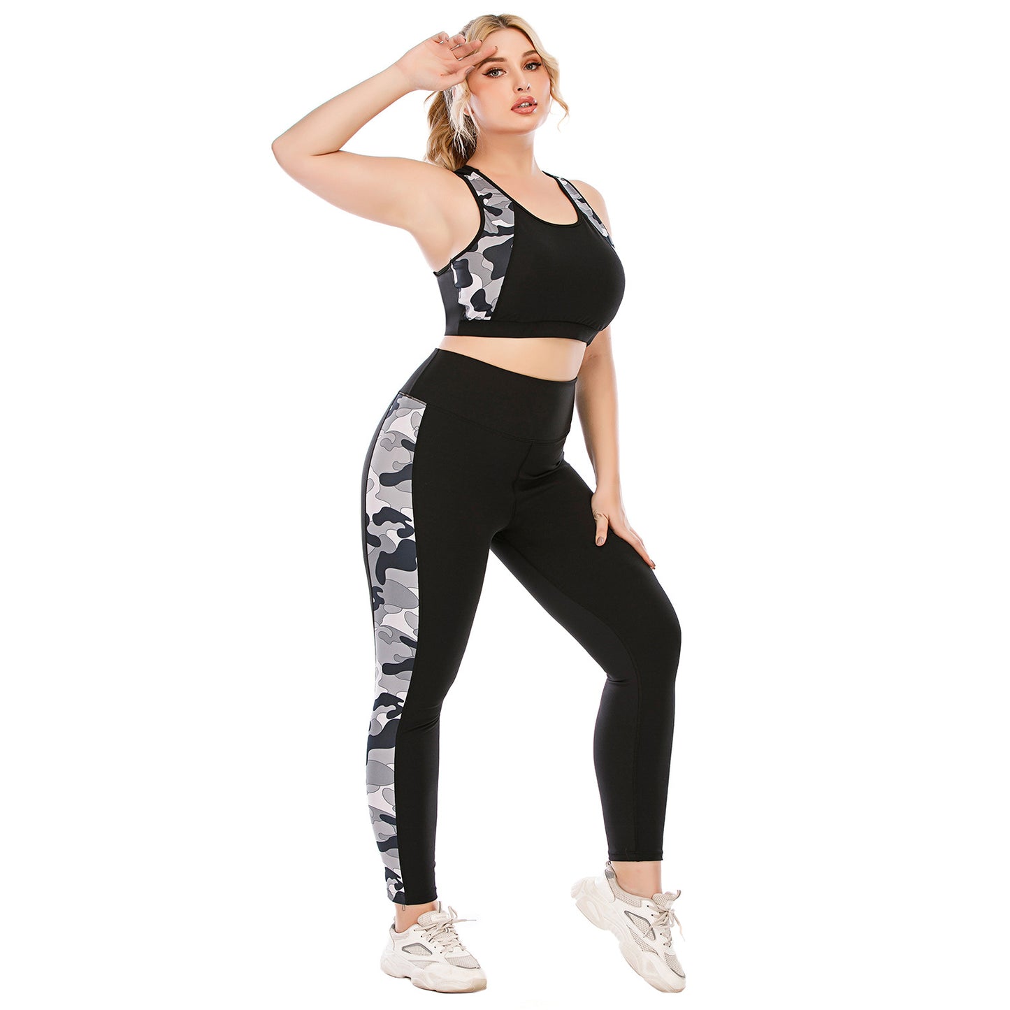Workout Clothes Suit Plus Size Yoga Clothes Tight-Fitting  Pants Sports Bra