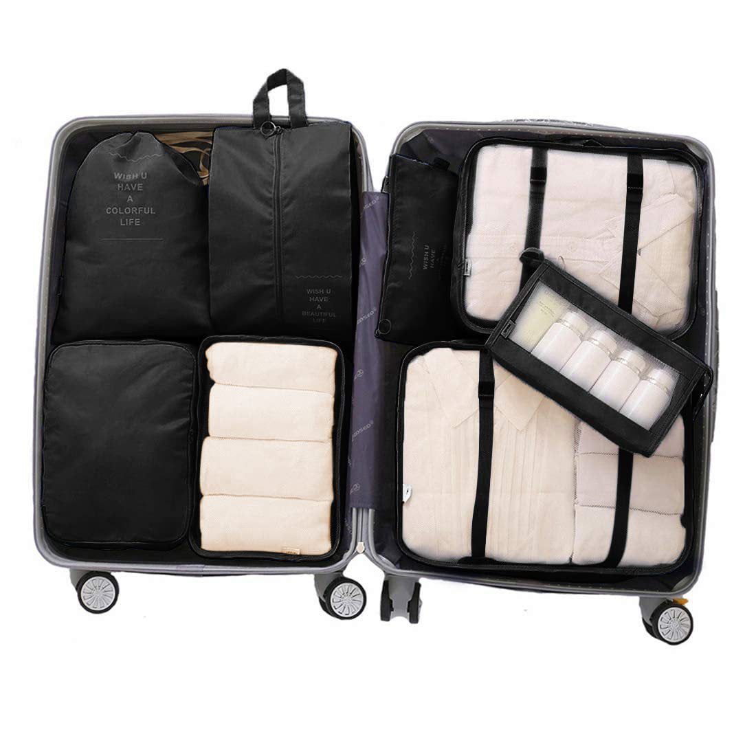 Luggage Clothes Organizer Eight-piece Set Storage